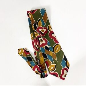 PIERRE BALMAIN Paris Silk Tie Deep Jewel Tones Italian Silk